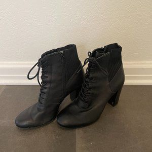 Lightly worn Kenneth Cole lace up heeled boots!